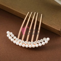 Accesoriu elegant pentru decor par AP025PP Auriu cu perle si cristale